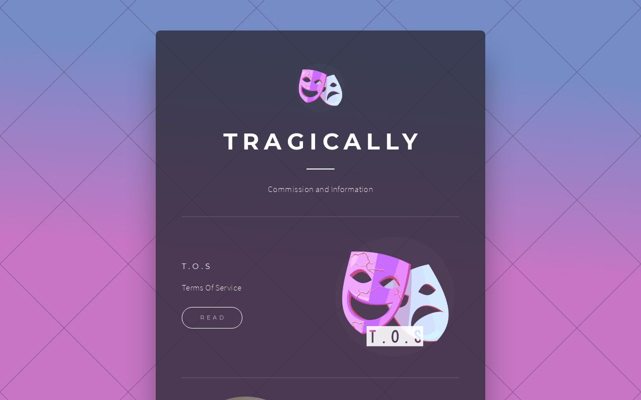 Carrd profile picture for @tragically